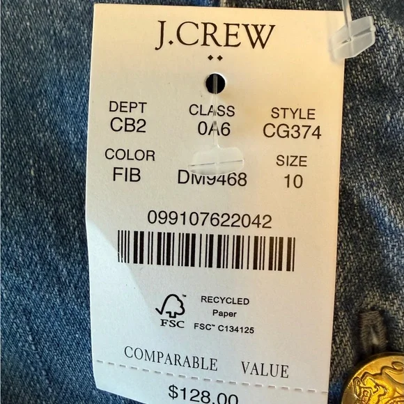 #115 NWT. J. Crew Blue Women's Denim Jean Jacket. - Picture 14 of 16